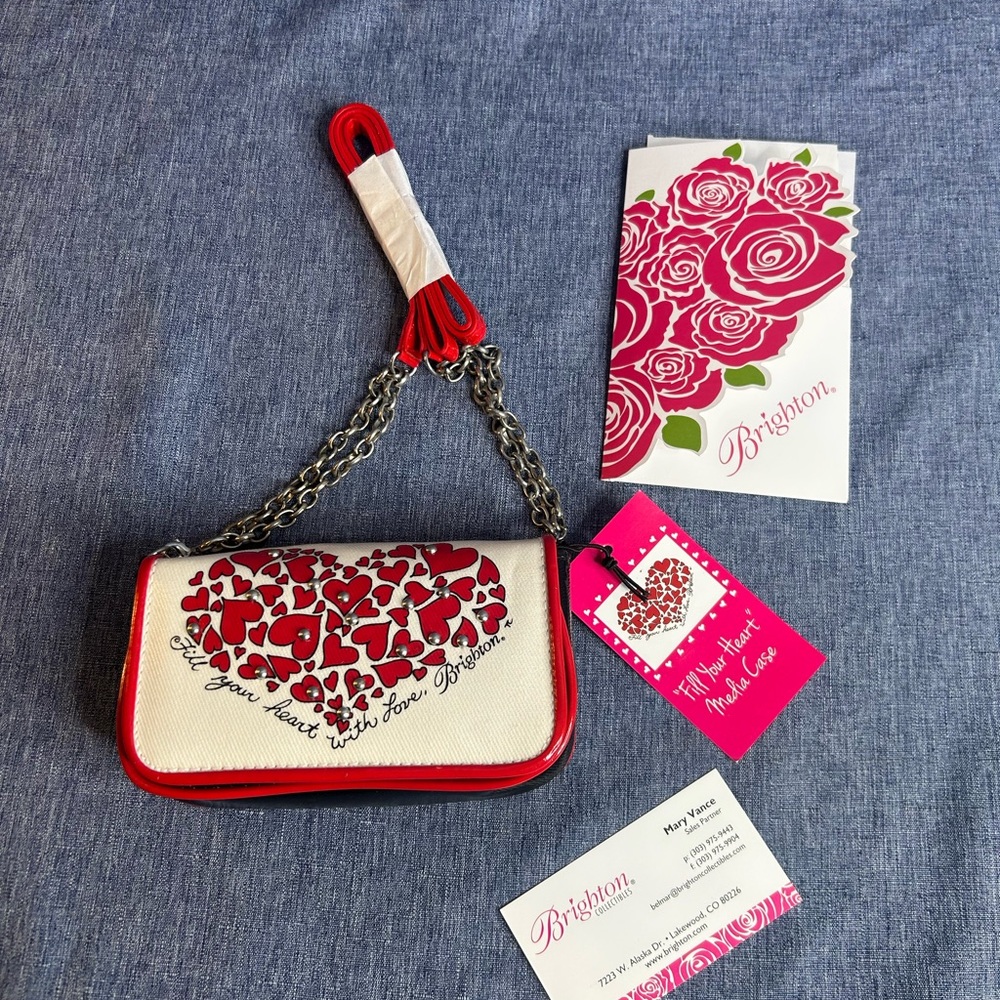 Brighton fill your heart Red and White Heart Women's Bag- brand new